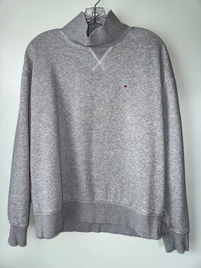 Tommy Hilfiger Light Gray Pullover Turtleneck Sweatshirt EUC